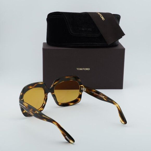 Tom Ford Tom Ford Ren FT1155 52E Sunglasses Havana Square Frame Size ONE SIZE - 9 Thumbnail