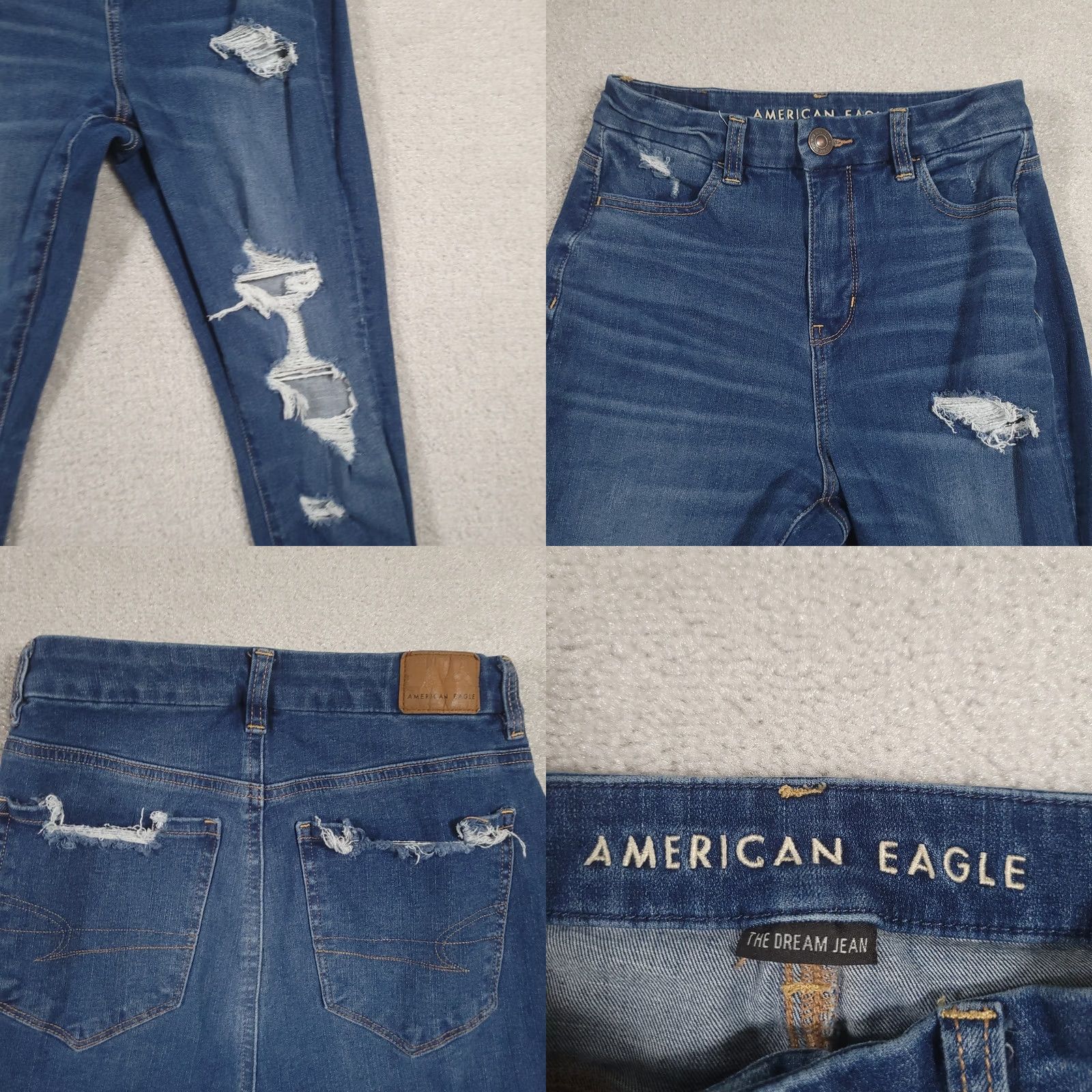 American Eagle Outfitters American Eagle The Dream Jean Distressed Jegging Size 2 Blue Stretch Jeans Regular Womens Jeans Distressed Stretch Blue 2 Size 26" / US 2 / IT 38 - 8 Thumbnail