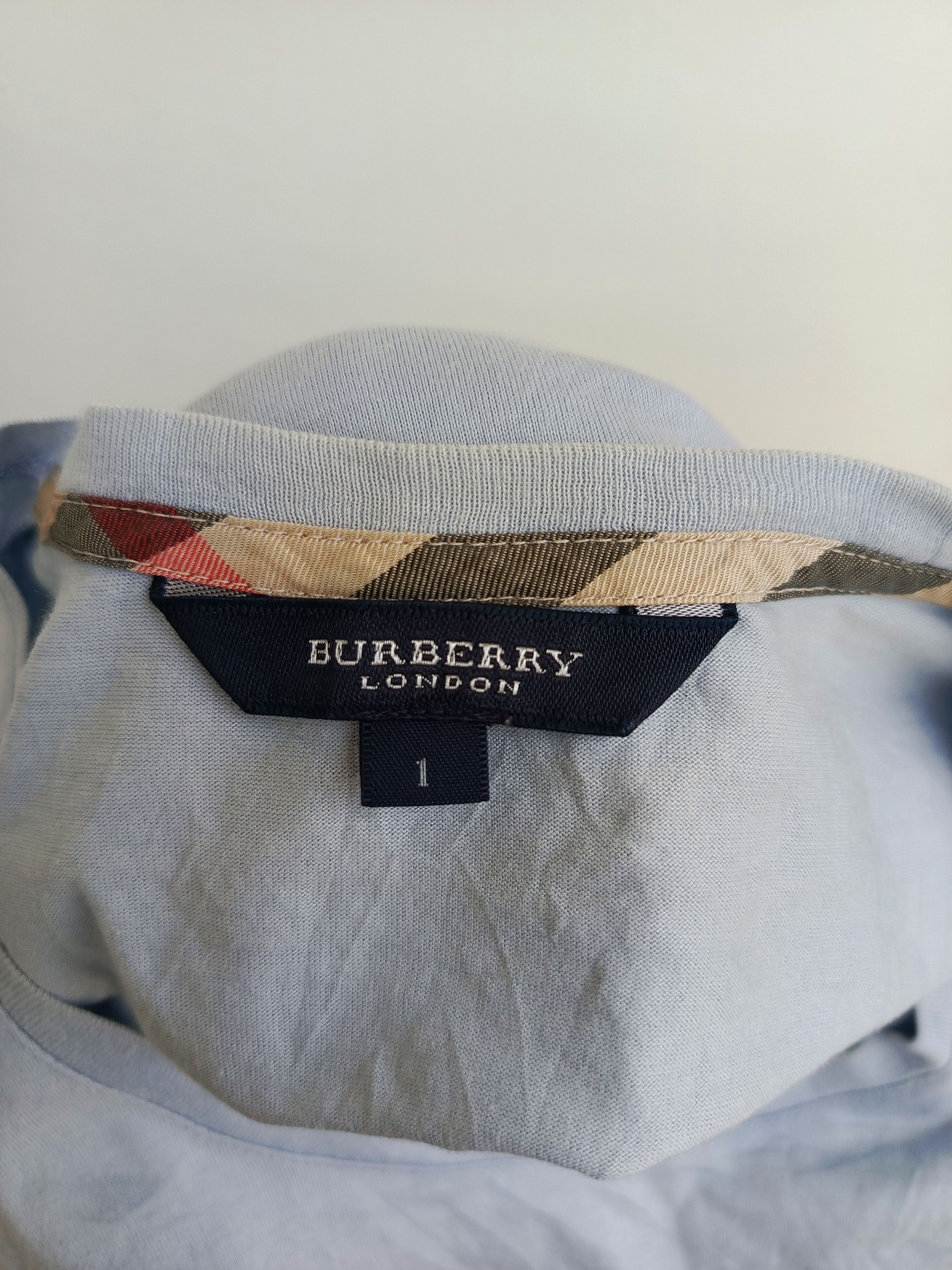 Burberry Burberry London Minimalist Soft Blue 3/4 Sleeve Tee Size S / US 4 / IT 40 - 7 Thumbnail