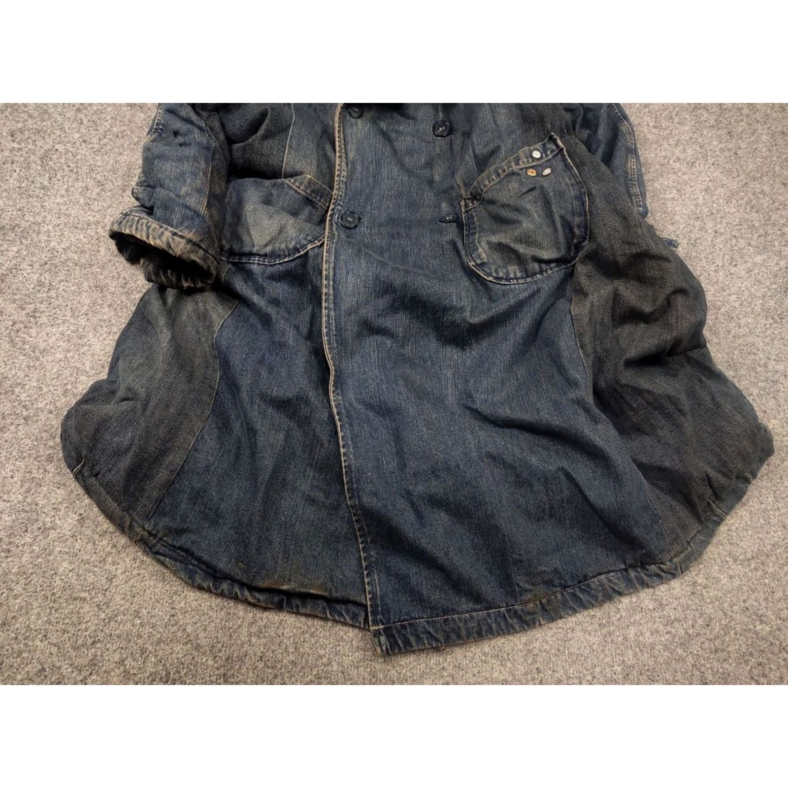 Diesel VINTAGE Diesel Archive Denim Faded double-breasted coat Oversized Jacket XL Blue Denim Archive 90s Grunge Mens Jacket Size US XL / EU 56 / 4 - 5 Thumbnail