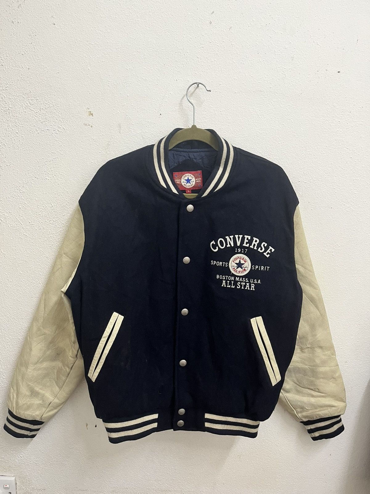 Converse Converse Chuck Taylor Wool Leather Varsity Jacket Size US L / EU 52-54 / 3 - 5 Thumbnail