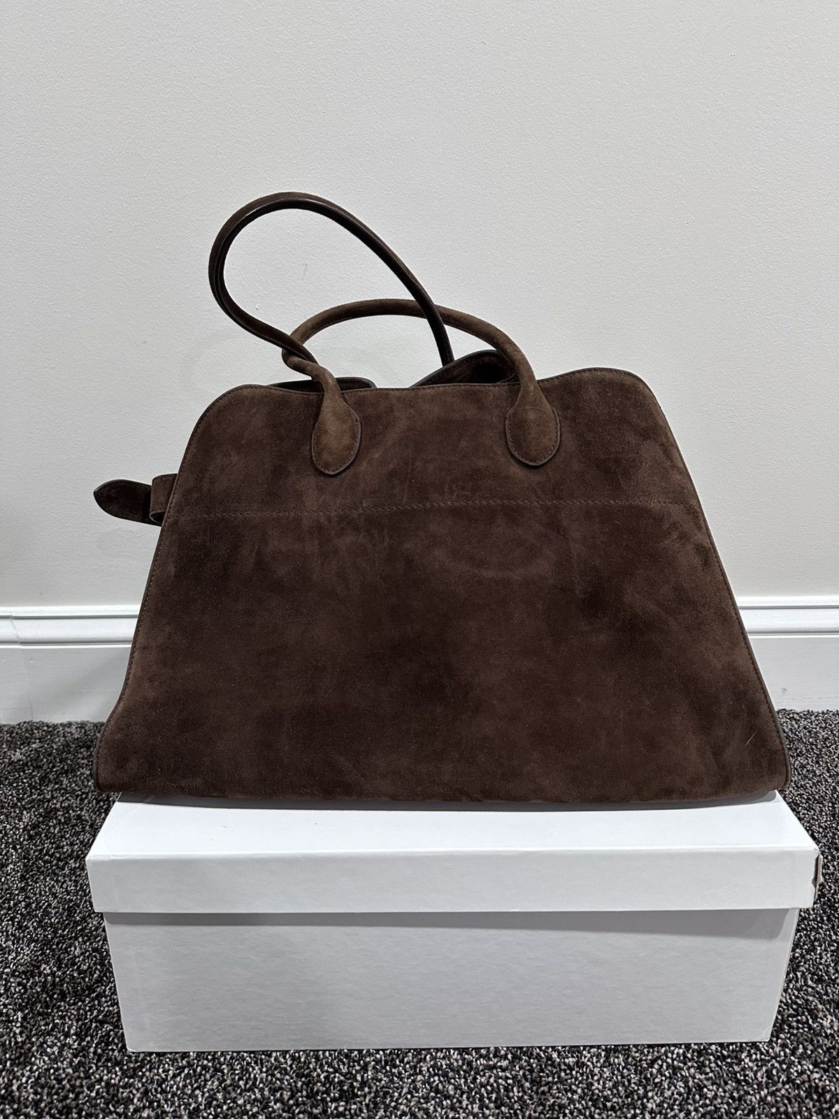 The Row The Row Soft Margaux 15 Brown Suede Leather Top Handle Bag Size ONE SIZE - 2 Thumbnail