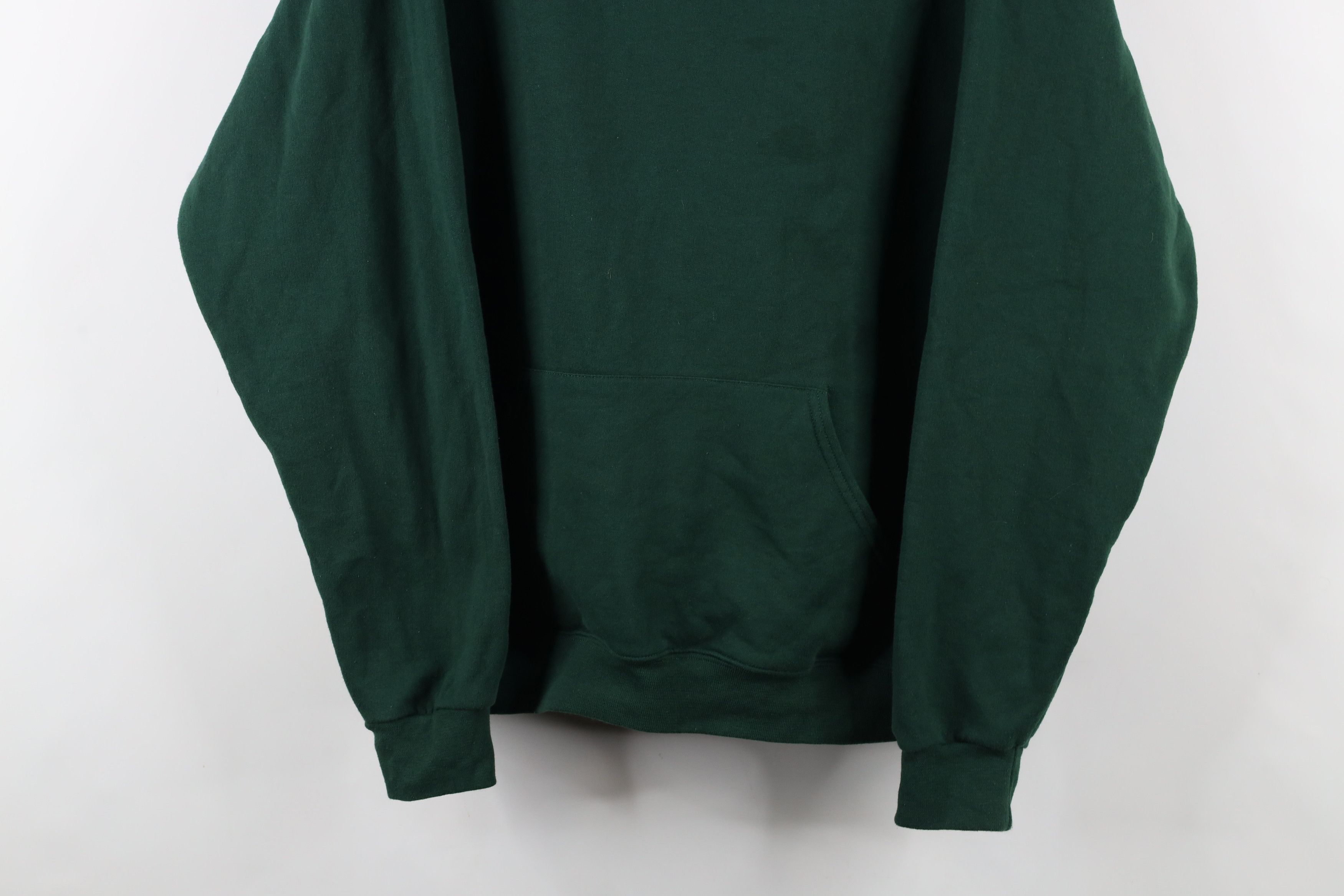 Vintage Vintage 90s Streetwear Blank Hoodie Sweatshirt Hunter Green Size US XL / EU 56 / 4 - 3 Thumbnail