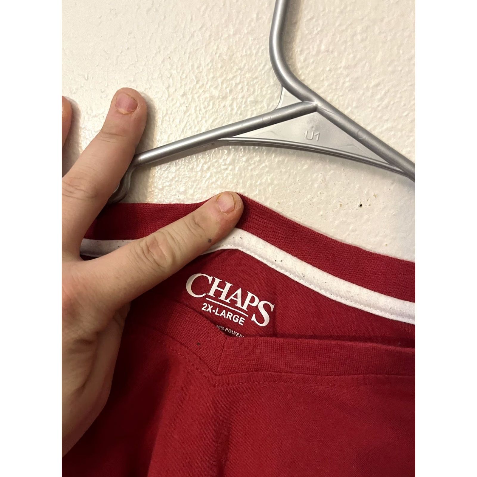 Chaps Chaps T-Shirt Mens 2XL Red Basic V-Neck Short Sleeves Pullover Casual Tee Shirt Mens Red V-Neck Short Sleeve T-Shirt Chaps 2XL Red Casual Tee Size US XXL / EU 58 / 5 - 3 Thumbnail