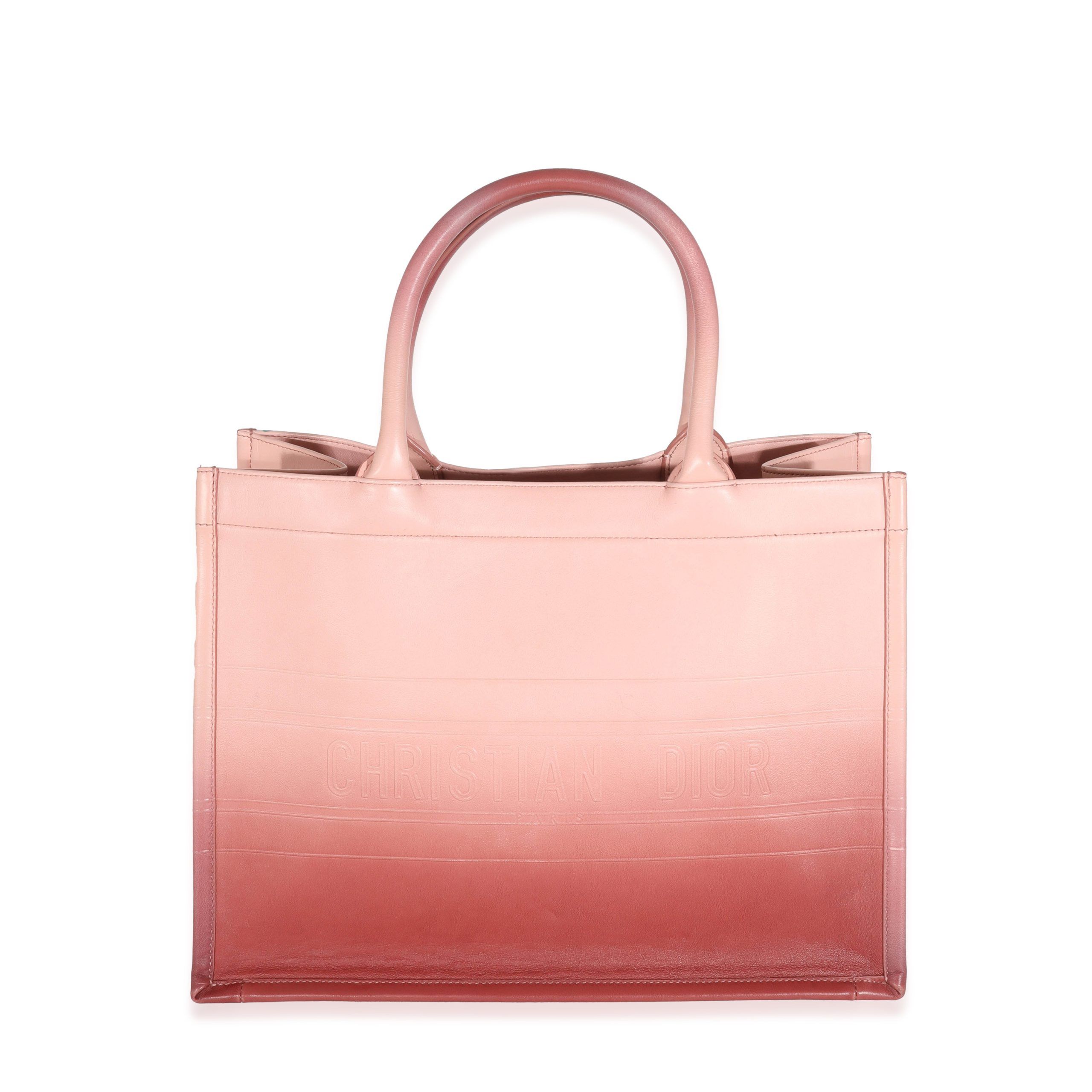 image of Dior Pink Gradient Leather Medium Book Tote, Women's