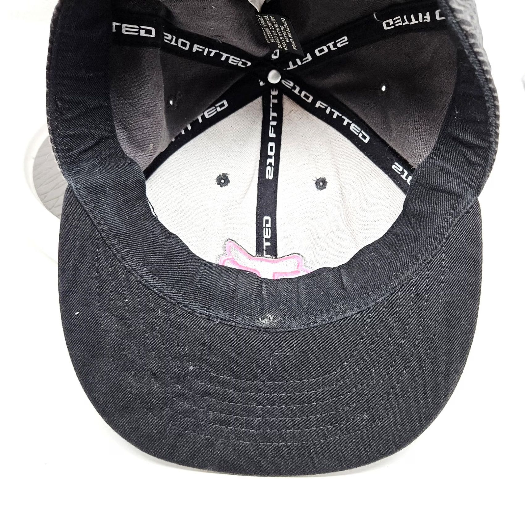 Fox Racing Fox Racing Hat Cap Baseball Fitted Mens 7 Black Pink Striped Logo Motorcycle Cotton Spandex Twill Casual Vintage No Size ONE SIZE - 6 Thumbnail