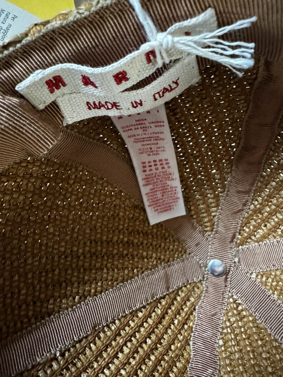 Marni MARNI raffia hat cap caramel logo NWT size M Size ONE SIZE - 6 Thumbnail