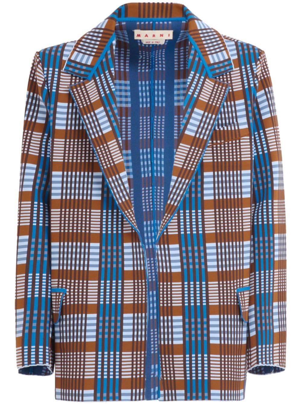 Marni oc11z0525 Plaid-Check Single-Breasted Blazer in Multicolor Size US S / EU 44-46 / 1 - 1 Thumbnail