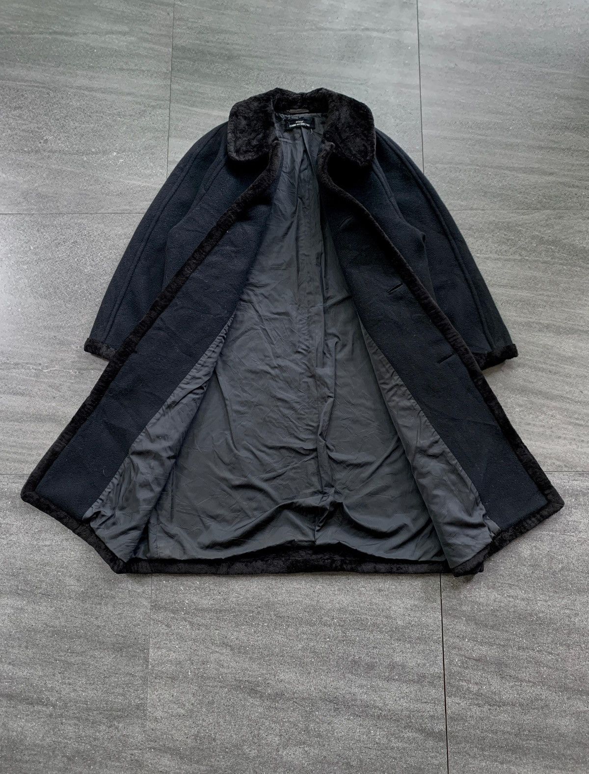 Comme des Garcons FREE TAX! 1991 Heavy Wool Fur Collared Coat Jacket Size US M / EU 48-50 / 2 - 6 Thumbnail