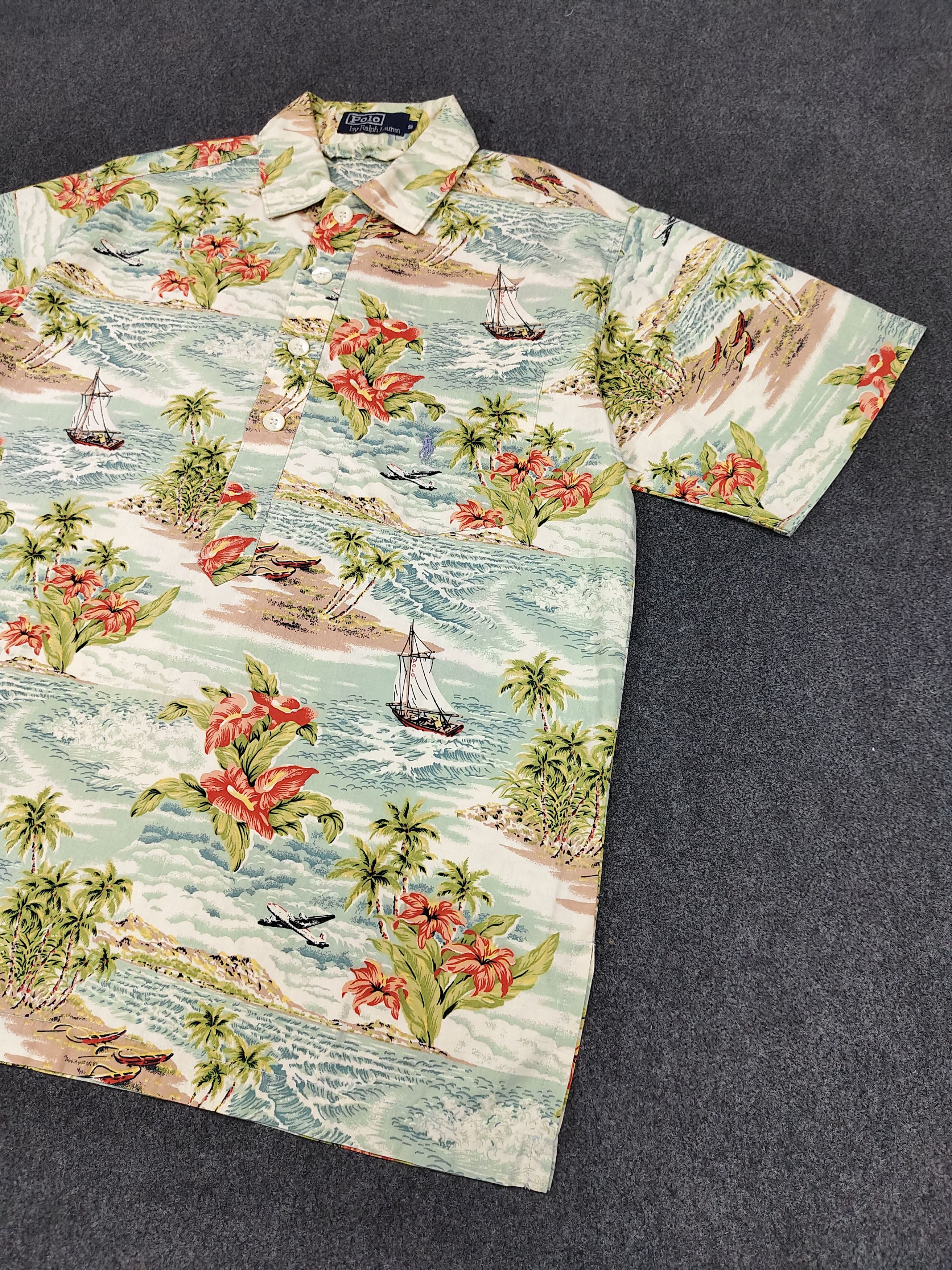Polo Ralph Lauren 00s Polo Ralph Lauren- Tropical Hawaiian Scenic Shirt Size US S / EU 44-46 / 1 - 3 Thumbnail