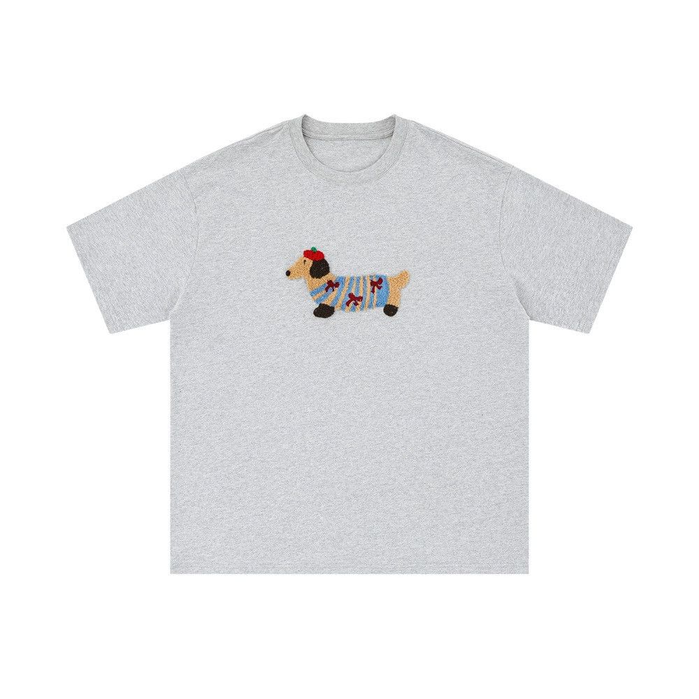Vintage Men's casual loose dachshund puppy embroidered T-shirt Size US M / EU 48-50 / 2 - 1 Preview
