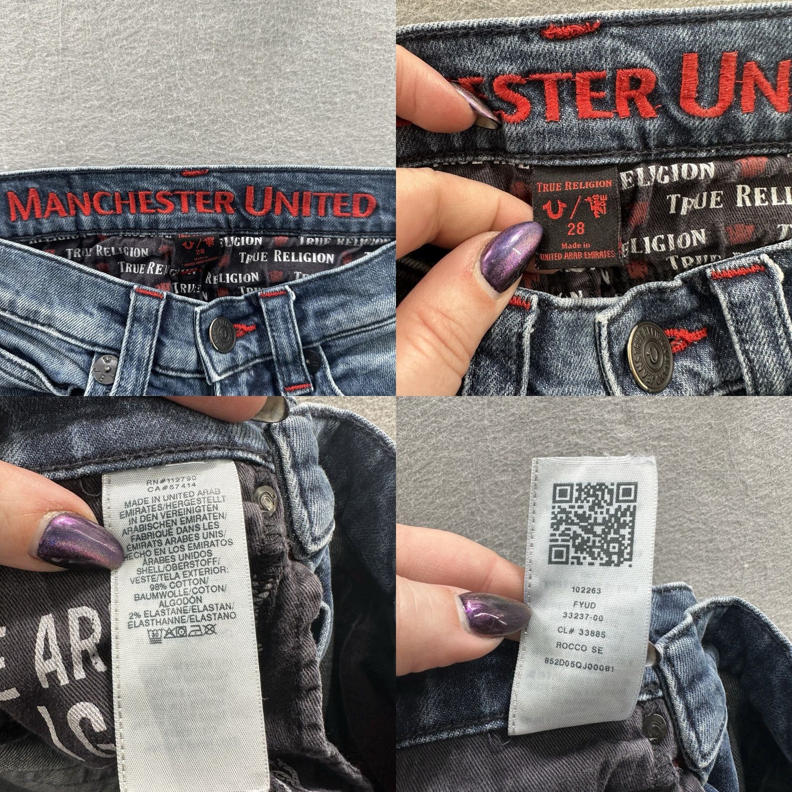 True Religion True Religion Jeans Women 28 Blue Logo Denim Distressed Slim Skinny Distress Manchester United Jeans Size 28" / US 6 / IT 42 - 11 Thumbnail