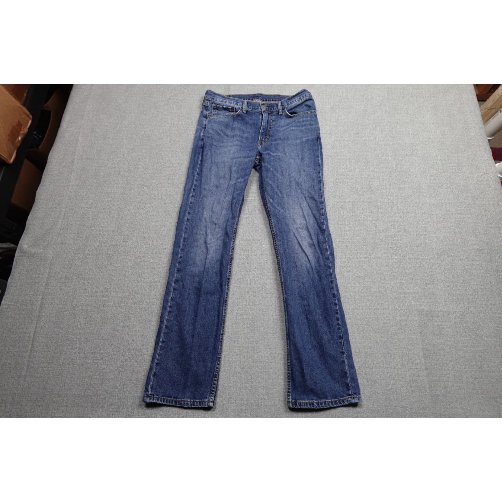 Levi's Levi's 514 Jeans Men 36x30 Blue Dark Wash Denim Stretch Comfort Slim Straight Size US 36 / EU 52 - 2 Thumbnail
