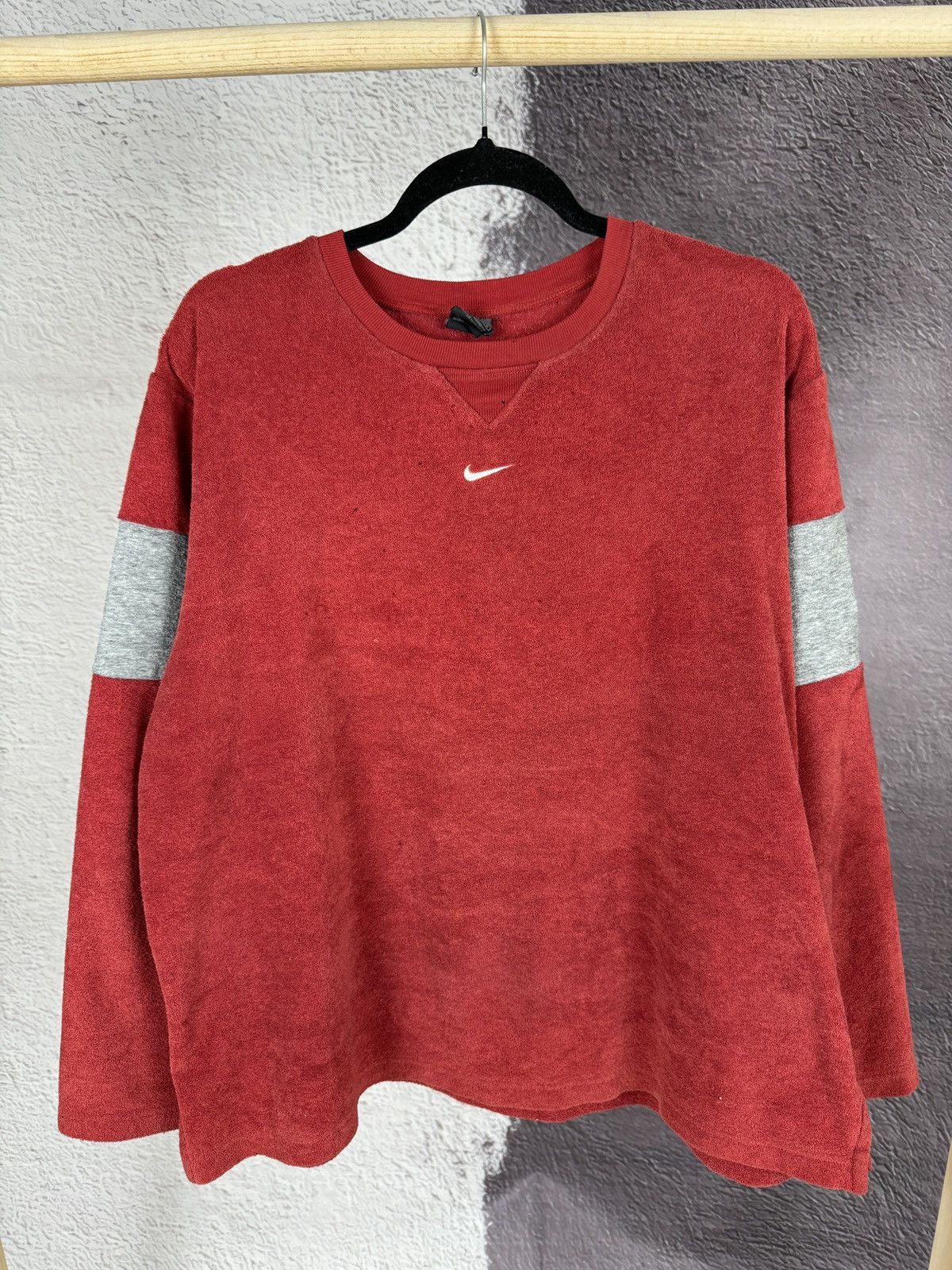 Nike Nike vintage y2k fleece double swoosh distressed sweatshirt Size US L / EU 52-54 / 3 - 2 Thumbnail