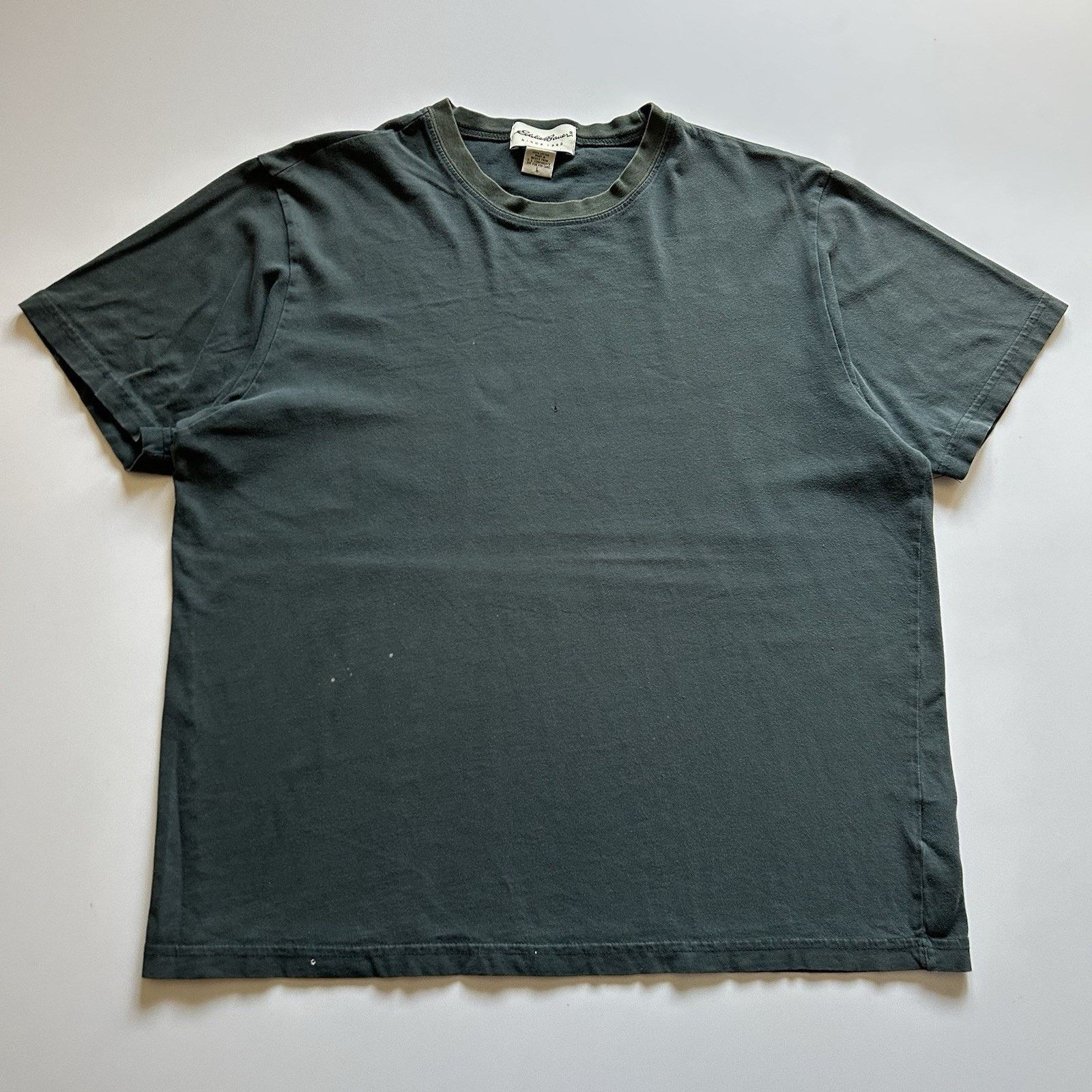 Eddie Bauer Vintage Y2K Eddie Bauer T Shirt Large Green Blank Faded Rare Size US L / EU 52-54 / 3 - 1 Thumbnail