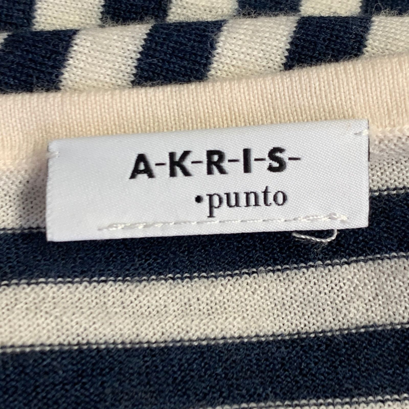 Akris White Multi Color Wool Stripe Color Block Crew Neck T-Shirt Size XL / US 12-14 / IT 48-50 - 6 Thumbnail