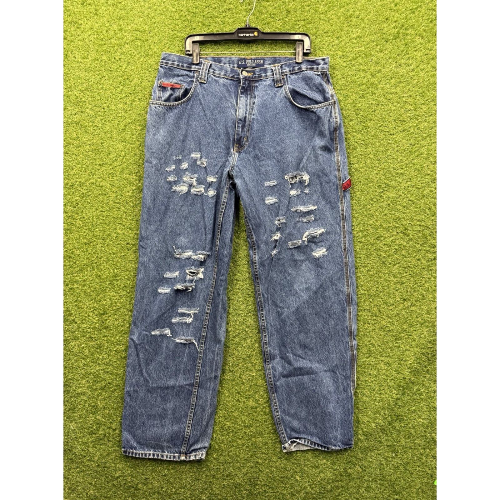 Vintage VINTAGE US Polo Assn Denim Jeans Mens 38x34 Baggy Wide-Leg 2000s Blue 5-Pocket Relaxed Mens Jeans West Size US M / EU 48-50 / 2 - 2 Thumbnail