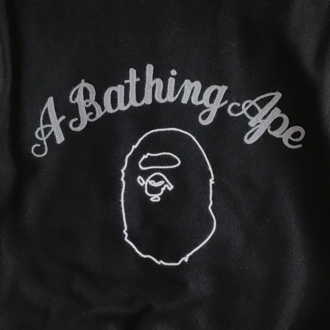 Bape BAPE LOGO Leather Sleeve Varsity Jacket a bathing ape Size US S / EU 44-46 / 1 - 5 Thumbnail