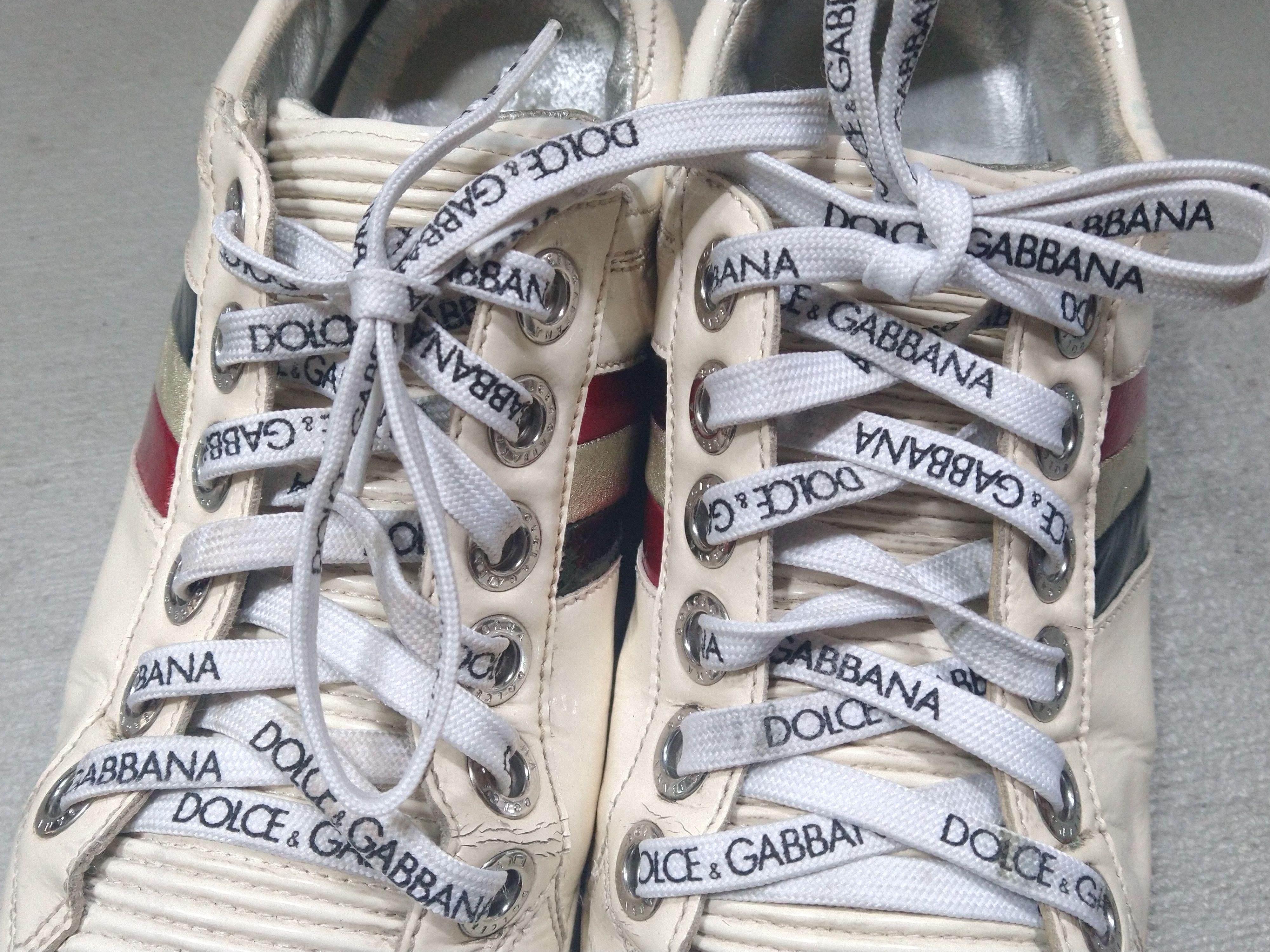 Dolce & Gabbana × Vintage Dolce & Gabbana Sneakers Size 9.5 White Patent Leather Y2K Size US 9.5 / EU 42-43 - 4 Thumbnail
