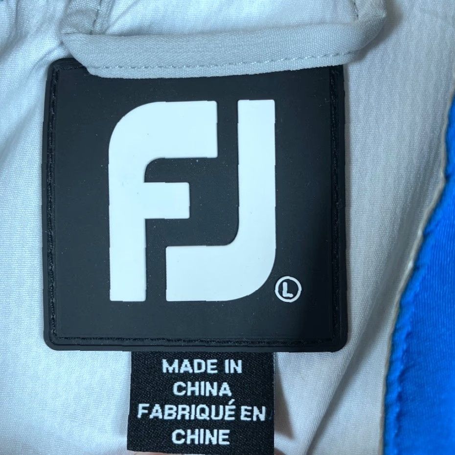 Footjoy FootJoy FJ Mens Jacket Gray Blue Windbreaker 1/4 Zip Short Sleeve Large Mid-Length Zip Coat Winter Spring Fall Mens Size US 33 - 6 Thumbnail