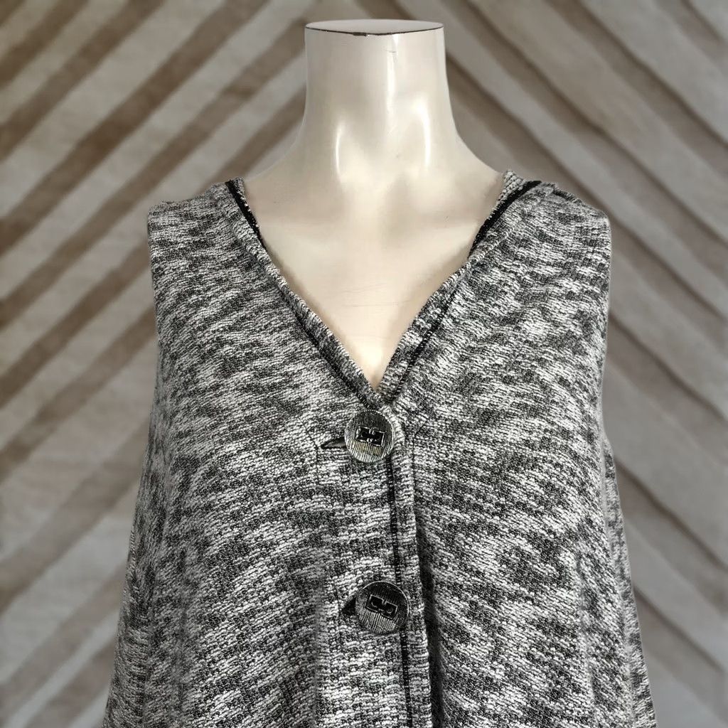 Soft Surroundings VINTAGE Soft Surroundings Marled Knit Hooded Cardigan Vest Open Front Pockets XL Size XL / US 12-14 / IT 48-50 - 1 Thumbnail
