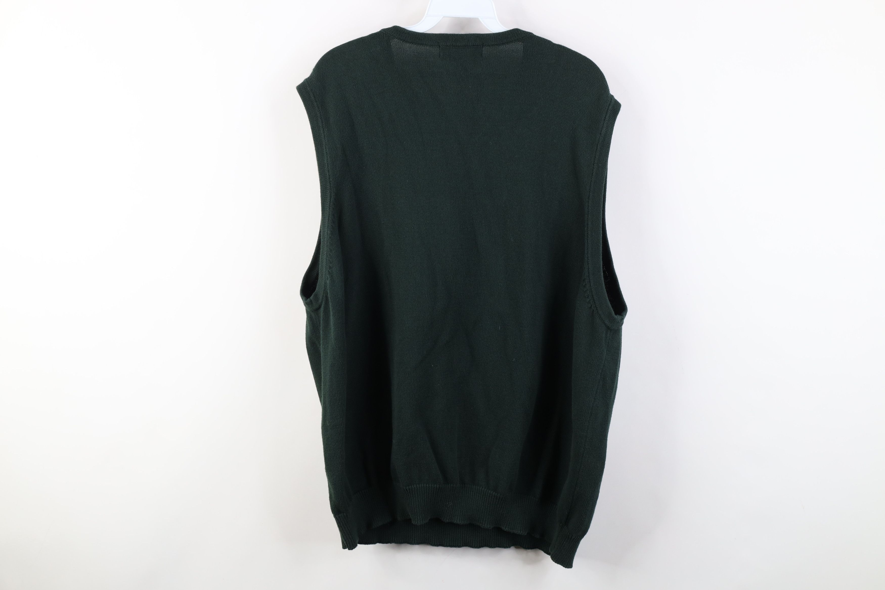 Eddie Bauer Vintage 90s Eddie Bauer Blank Cotton Knit Sweater Vest Green Size US XXL / EU 58 / 5 - 8 Thumbnail