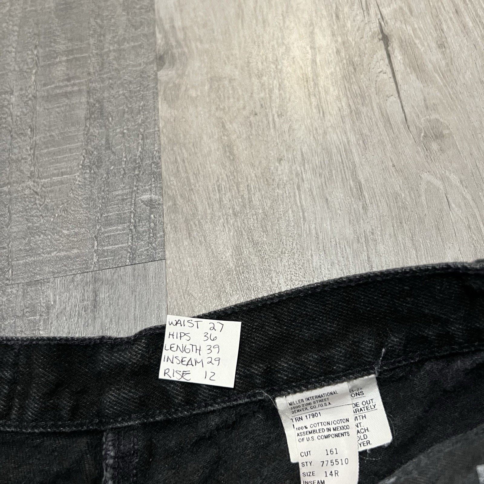 Vintage VTG Rocky Mtn Clothing Co Black Bareback Denim USA Jeans 14R Size 27" / US 4 / IT 40 - 5 Thumbnail