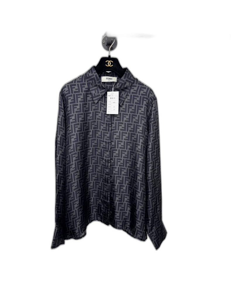 Fendi Silk Logo Shirt Size 42