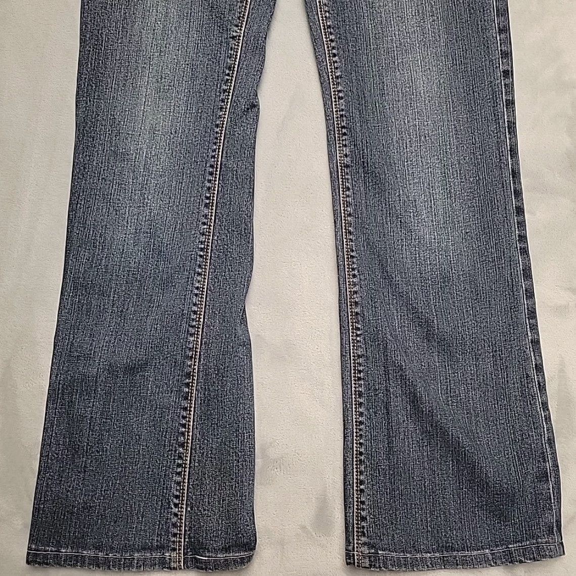 Denime Adiktd Jeans Women 8 Blue Faded Denim Low Rise 5-Pocket Pocket Thick Stitch Cowboy Bootcut Jeans Size 30" / US 8 / IT 44 - 2 Thumbnail
