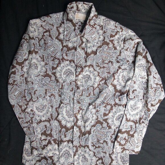 Sears Vintage Sears Kings Road MCM Paisley Polyester Disco Shirt Size US L / EU 52-54 / 3 - 2 Thumbnail