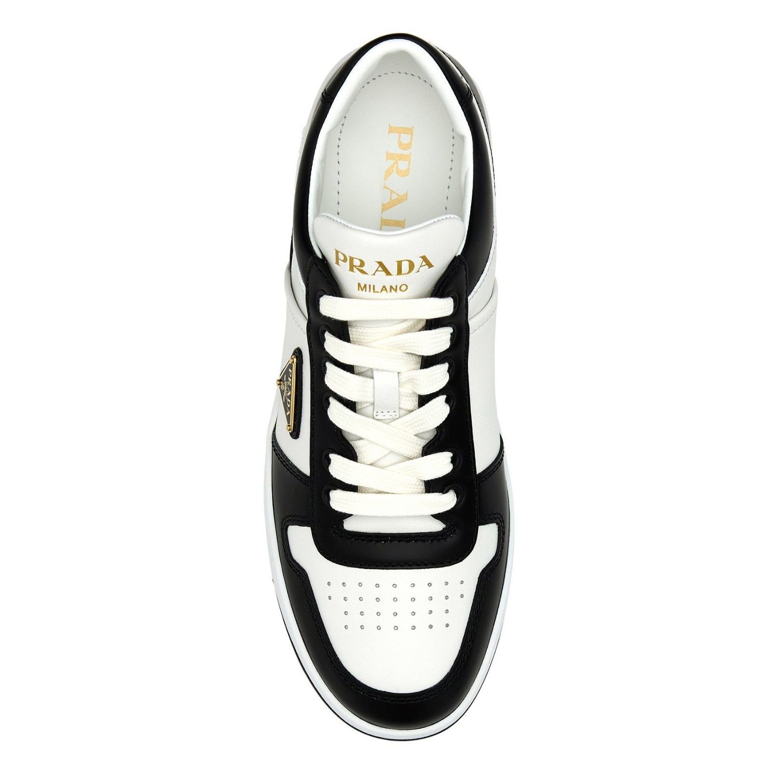 Prada PRADA Downtown Two Tone Black White Leather Sneakers New & A Size US 10 / IT 40 - 4 Thumbnail