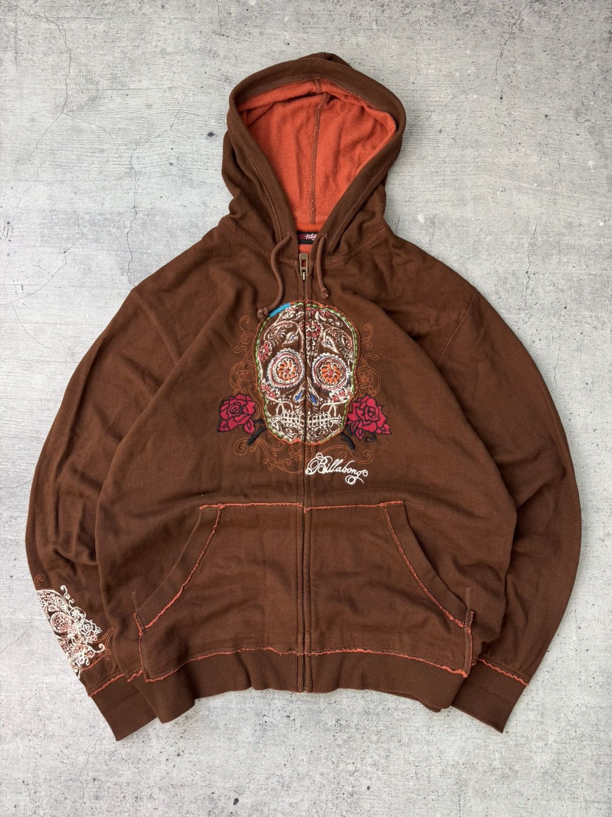 Billabong VINTAGE Y2K BROWN "BILLABONG" ZIP UP HOODIE Size US XL / EU 56 / 4 - 1 Thumbnail