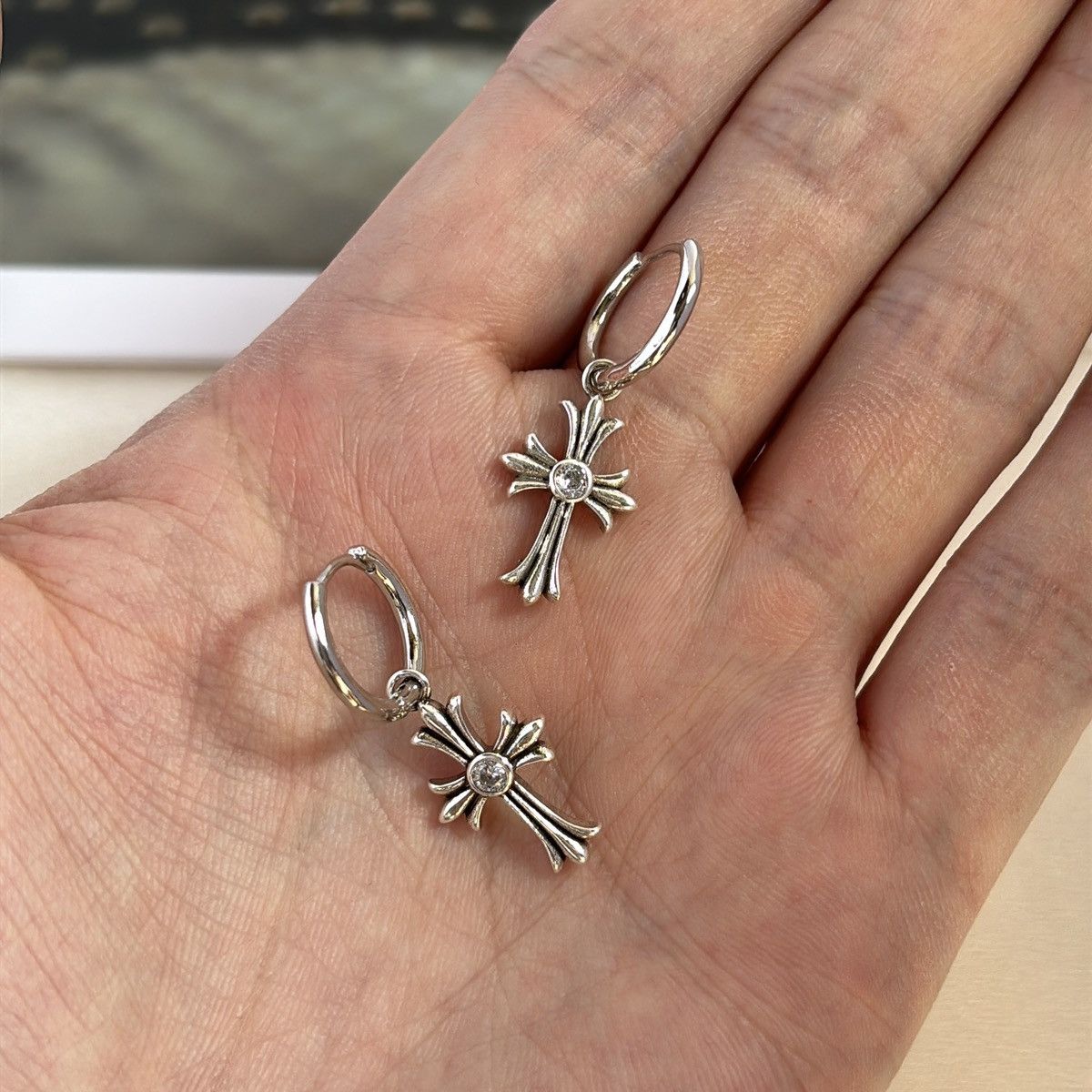 Other Cross Dangle Drop Earrings for Men Women Streetwear Size ONE SIZE - 6 Thumbnail
