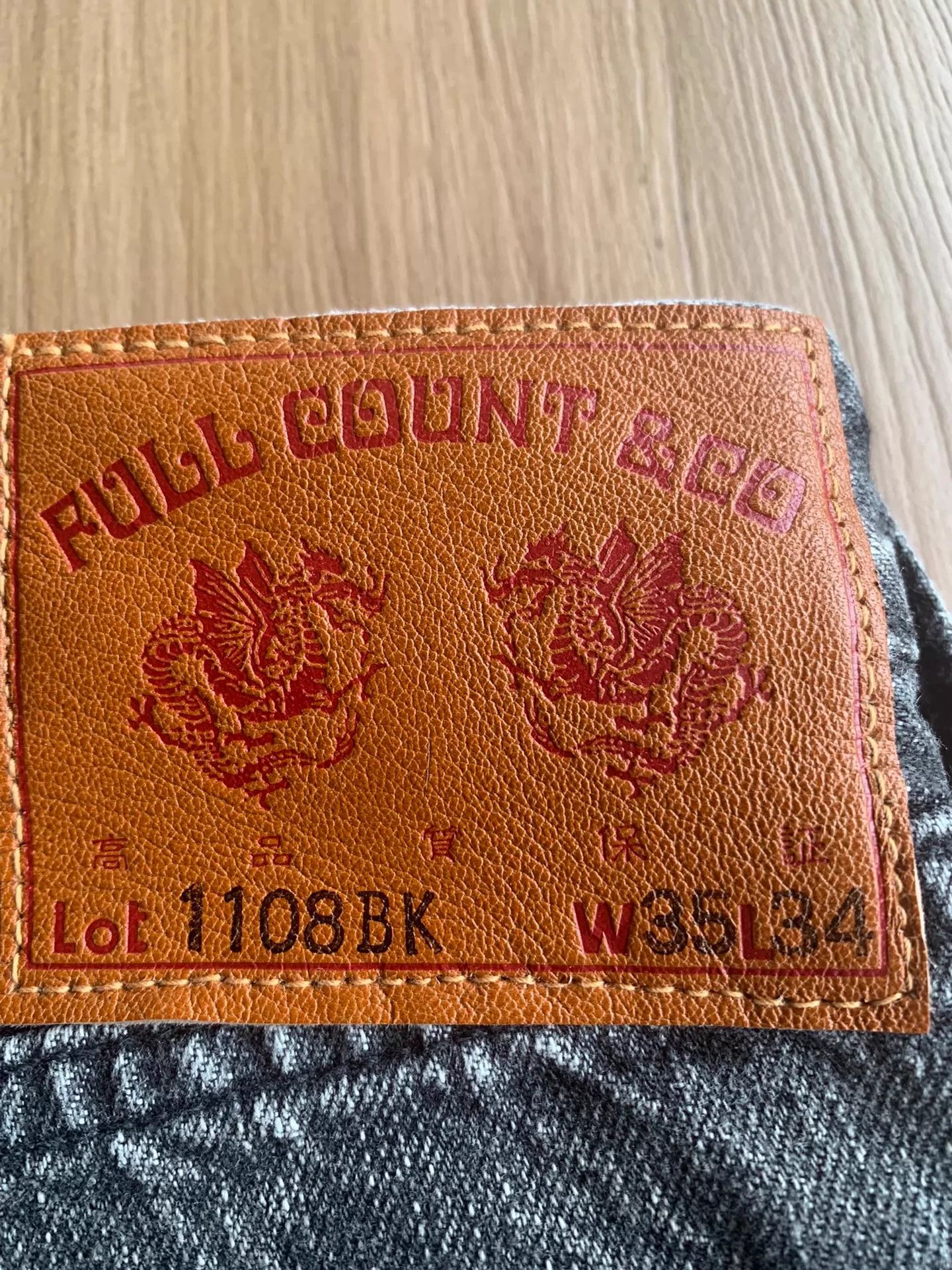 Full Count & Co. FULLCOUNT 1108BK Washed-Black Slim-Straight 13.7oz Jean Size US 35 - 3 Thumbnail