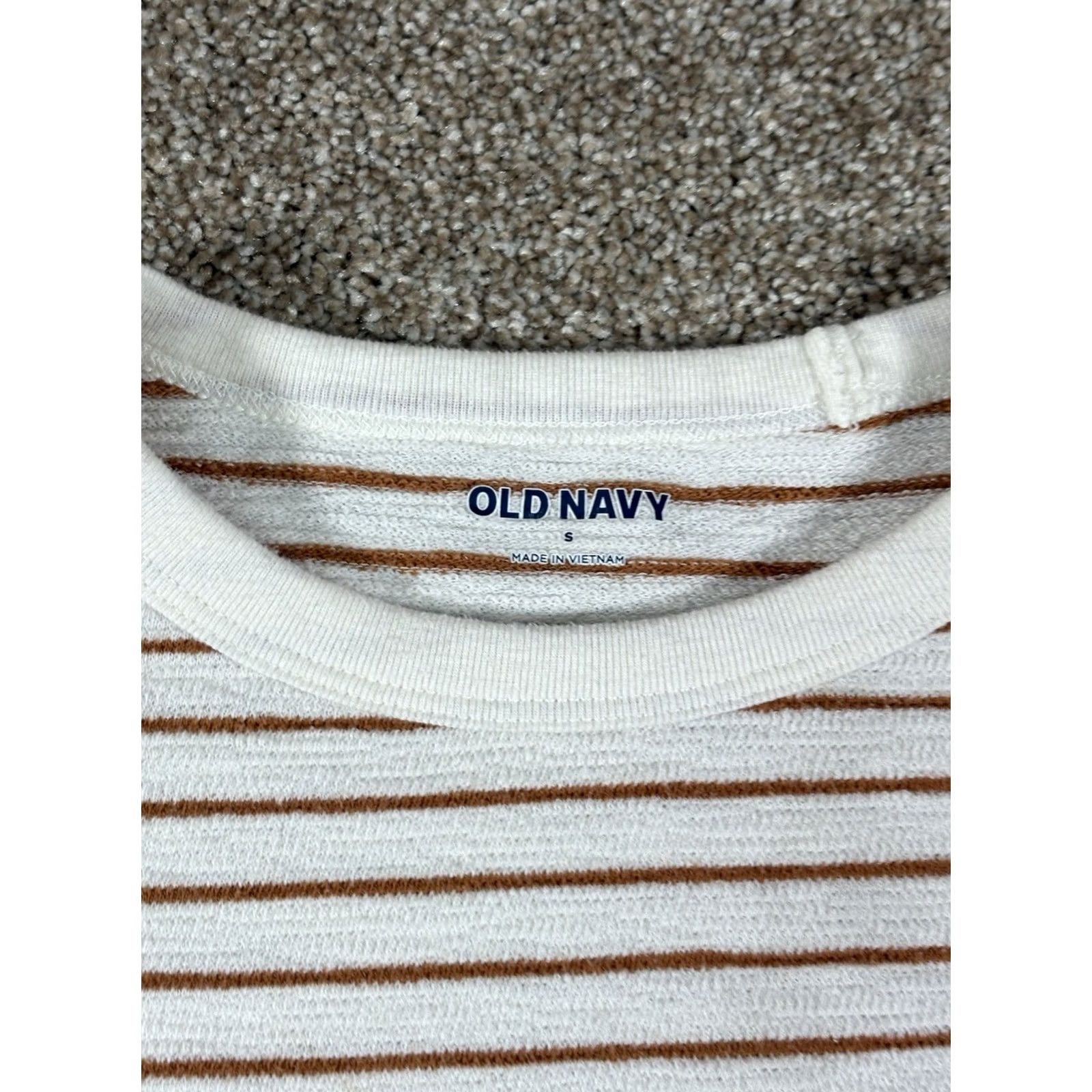 Old Navy Old Navy Crew Neck Lightweight Striped Sweater Men's Size Small Soft-Washed Beige Cotton Polyester Pullover Size US S / EU 44-46 / 1 - 3 Thumbnail
