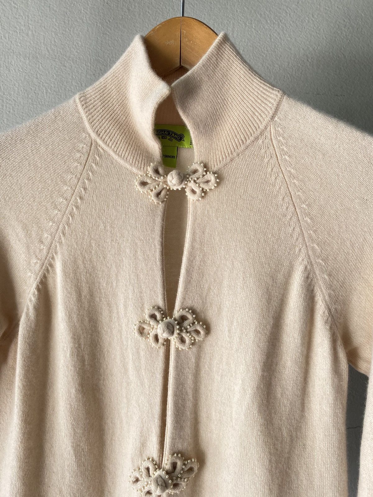 Shanghai Tang SHANGHAI TANGA Brown Soft Knit Mandarin Collar Top Size M / US 6-8 / IT 42-44 - 3 Thumbnail