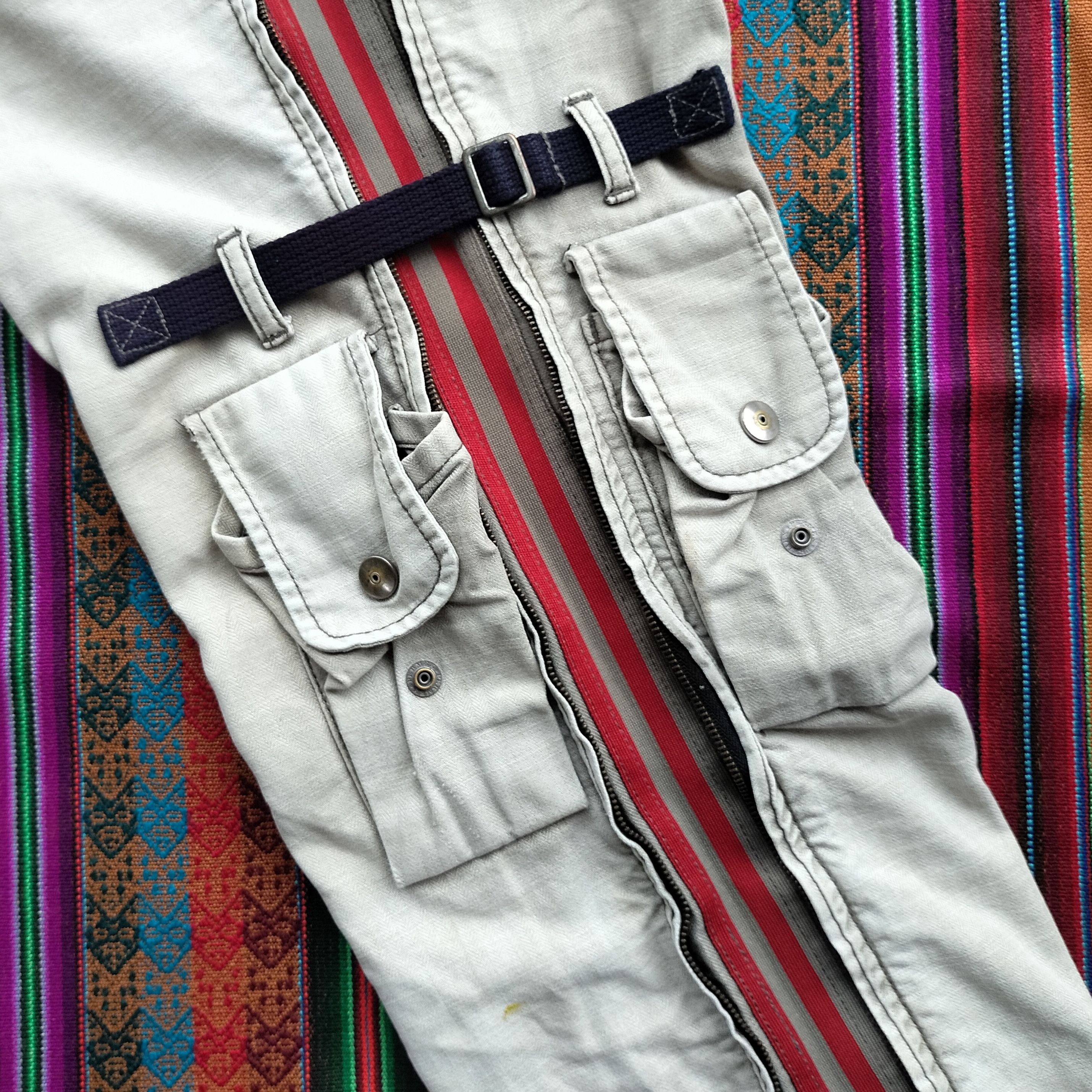 PPFM PPFM bondage zipper side distressed 3d 'cargo pants Size US 33 - 13 Thumbnail