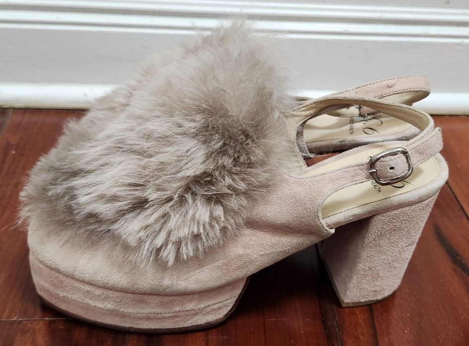 No. 6 No. 6 Victoria Platform Heels Blush Furry Chunky Shoes 8 Size US 8 / IT 38 - 6 Thumbnail