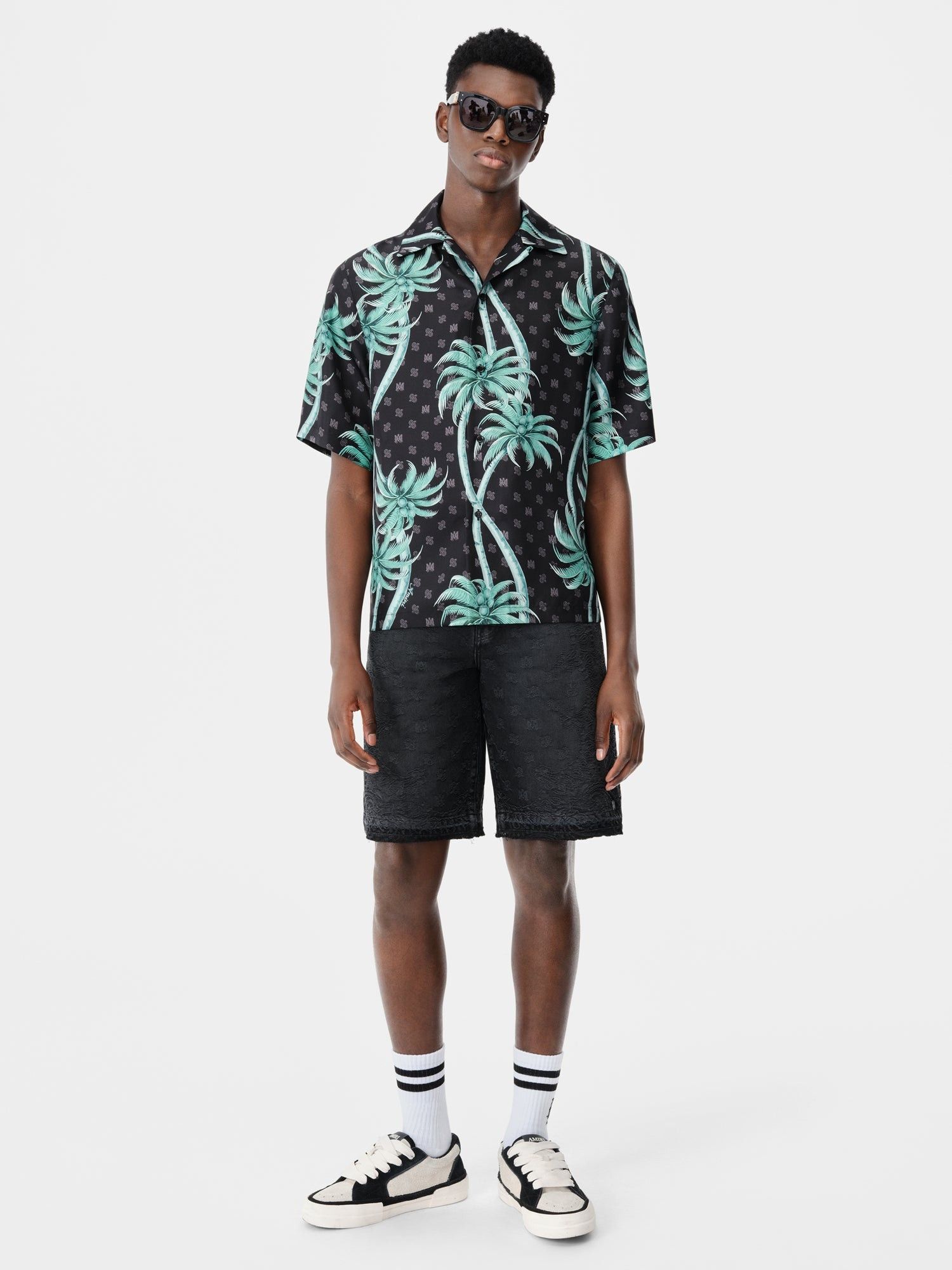 o1s1wg110625 Palm Tree Bowling Shirt in Multicolor
