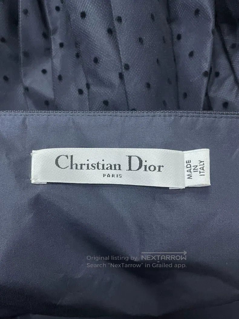Dior Dior Blue plush polkidot mesh skirt Size 26" / US 2 / IT 38 - 3 Thumbnail