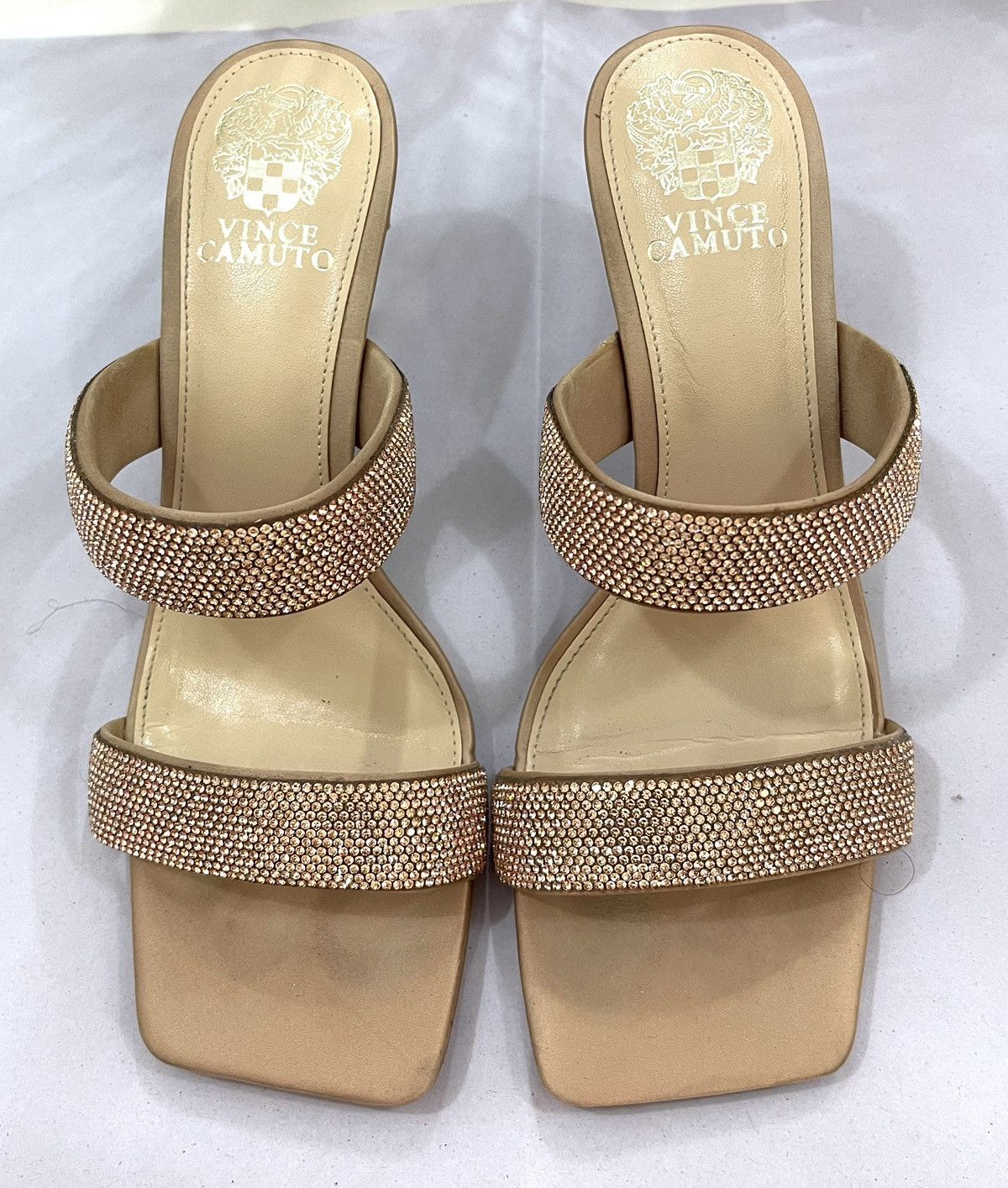 Vince Camuto Elegant Gold Heeled Sandals Size US 8 / IT 38 - 1 Thumbnail