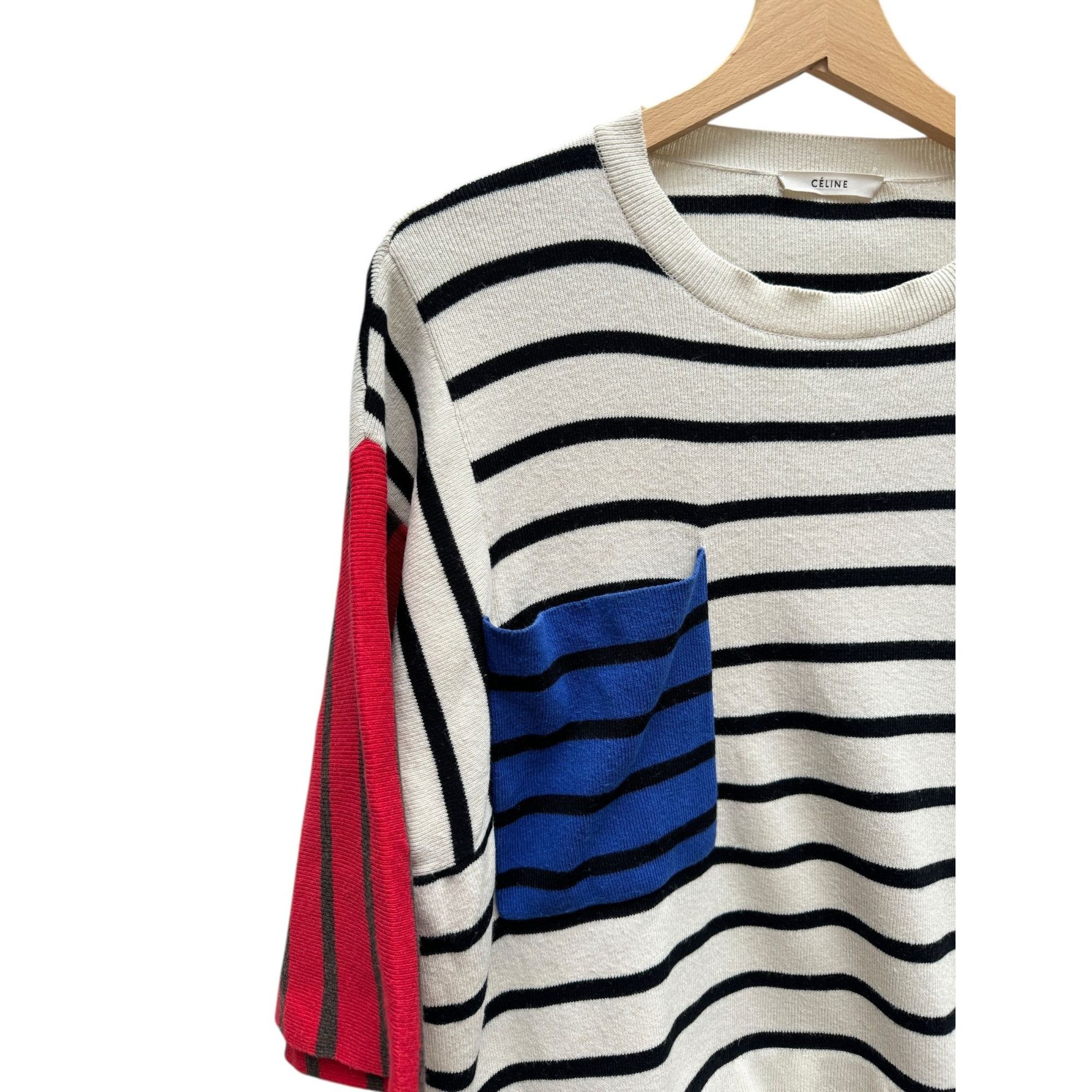 Celine Phoebe Philo Striped Cotton Knit Top Size S / US 4 / IT 40 - 2 Thumbnail