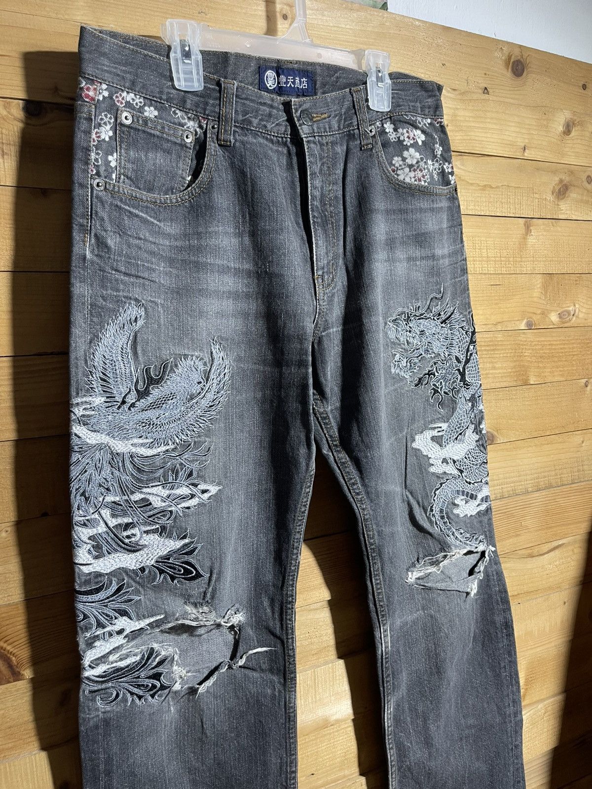 Japanese Brand Vintage buden embroidery distressed jeans Size US 32 / EU 48 - 3 Thumbnail