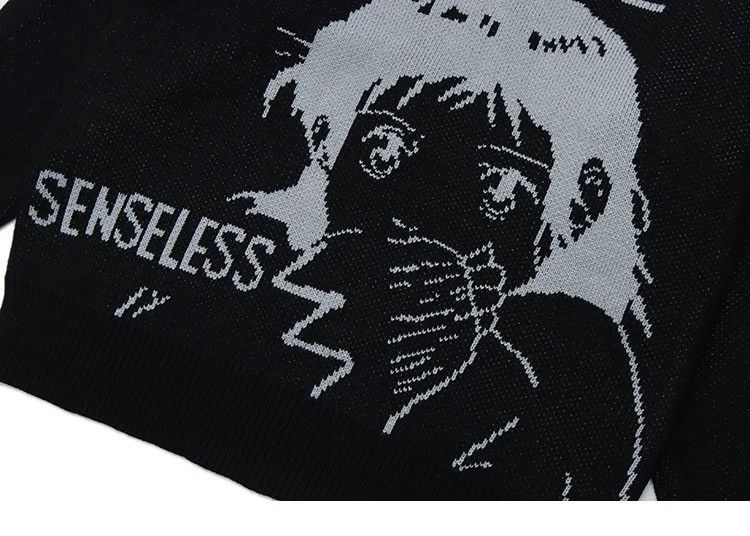 Japanese Brand × Vintage Knitted Sweater Grunge Cartoon Anime Pullover harajuku style Size US L / EU 52-54 / 3 - 6 Thumbnail