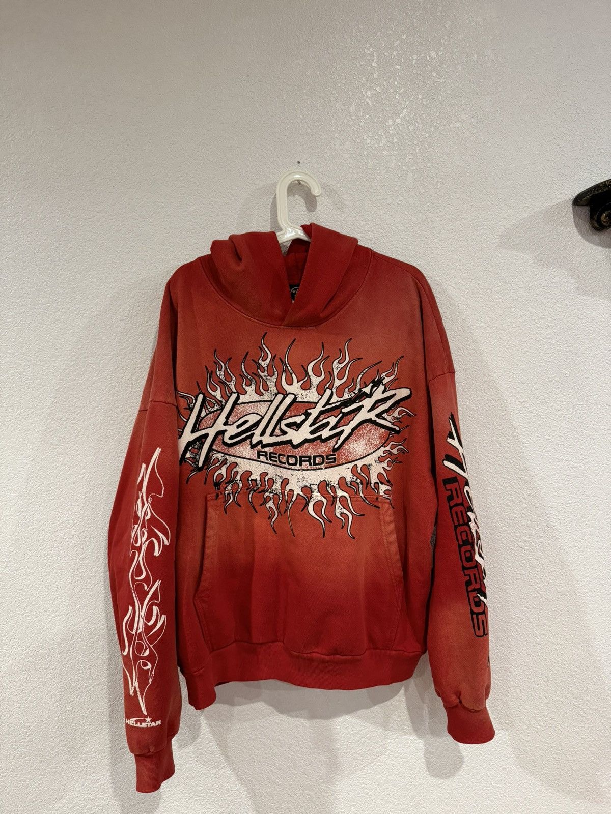 HELLSTAR HELLSTAR Records Red Flame Hoodie | Grailed