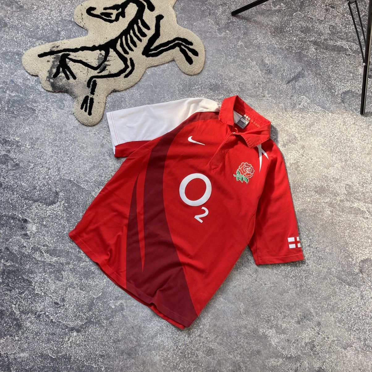 Vintage Vintage Nike England Rugby O2 Overprinted y2k polo Size US XL / EU 56 / 4 - 1 Thumbnail