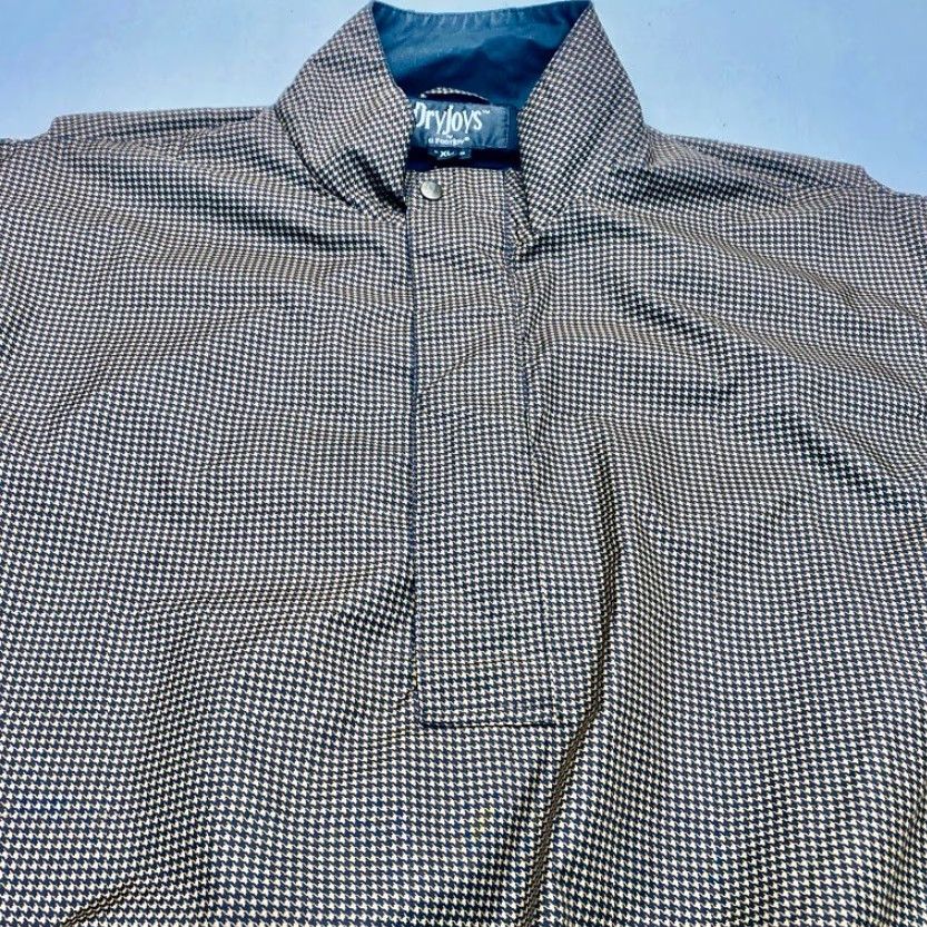 Footjoy FootJoy DryJoys Jacket Mens XL Houndstooth Golf Rain Waterproof Pullover 8035 Size US XL / EU 56 / 4 - 5 Thumbnail