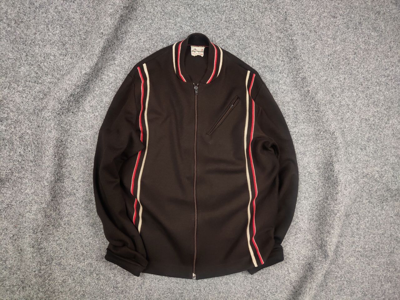 Vintage Luippold Vintage 70's track College Jacket Virgin Wool Brown Size US S / EU 44-46 / 1 - 1 Thumbnail
