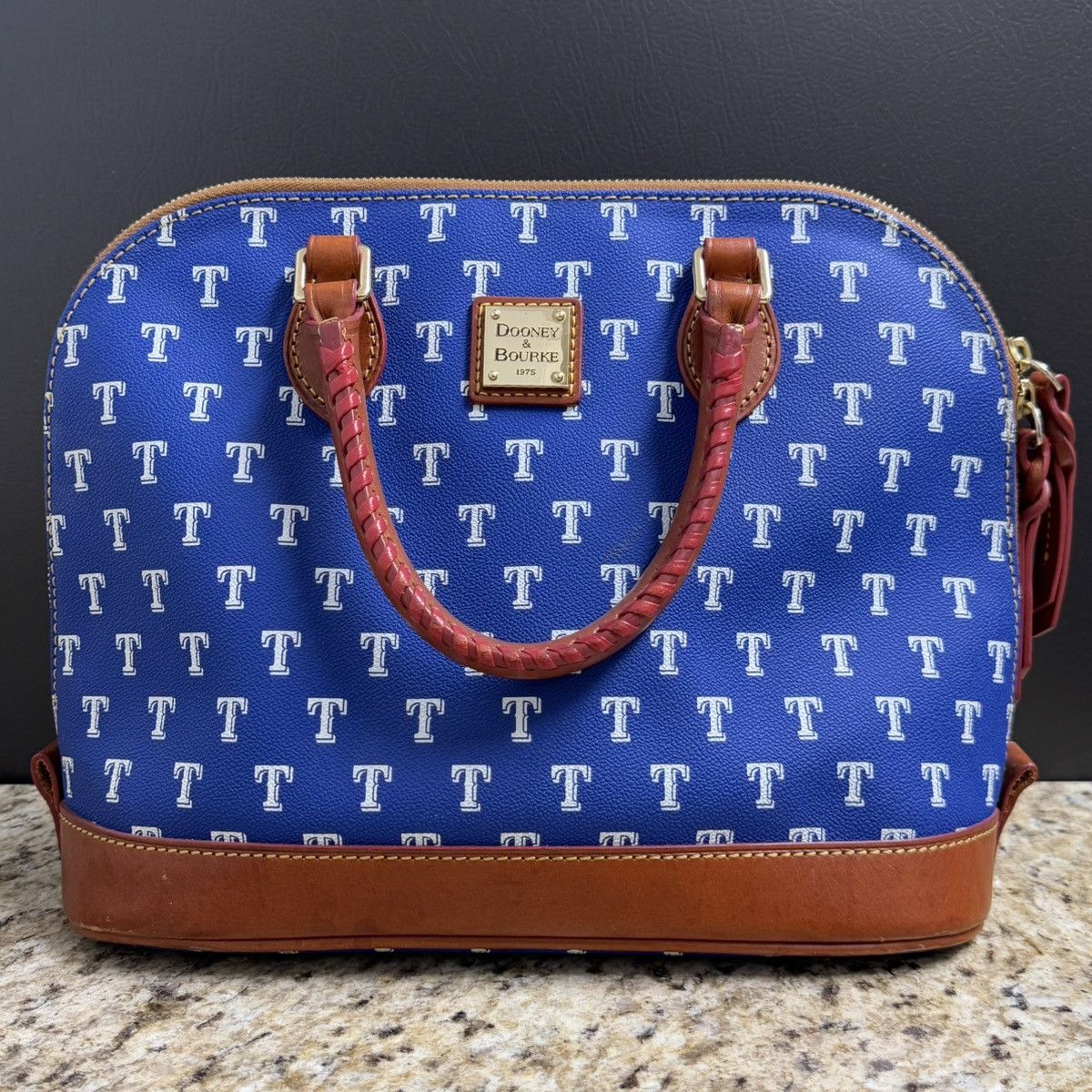 Dooney & Bourke × MLB Texas Rangers Dooney & Bourke MLB Domed Zip Satchel Purse Size ONE SIZE - 1 Thumbnail