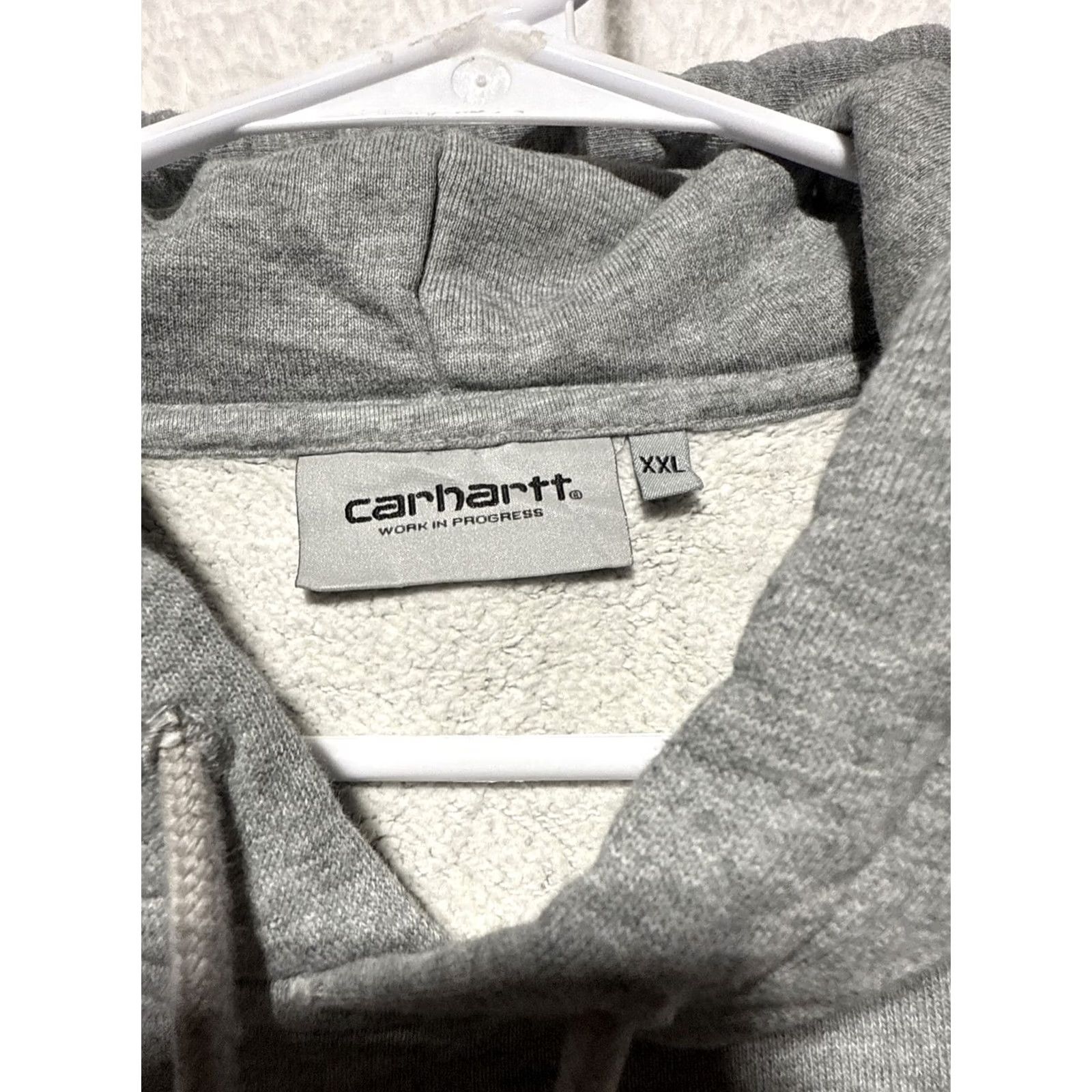 Carhartt Wip Carhartt WIP Hooded Sweatshirt 2XL Hoodie Sweatshirt Sweatshirt Gray Mens Pockets Embroidered Hooded Pullover Regular Relaxed Cotton Size US XXL / EU 58 / 5 - 5 Thumbnail